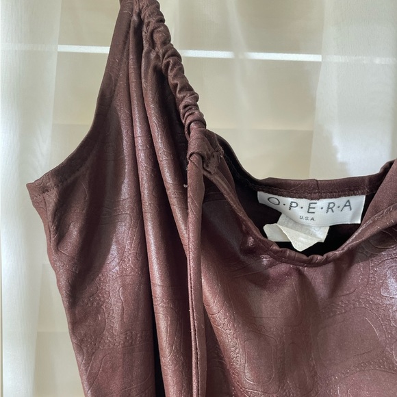 OPERA Made in USA Strappy Front Tie Mini Dress in Brown Size XS - Picture 4 of 7